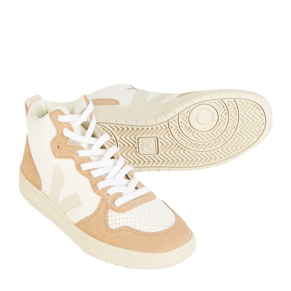 VEJA V-15 CHROMEFREE LEATHER Beige White - Picture 1 of 3